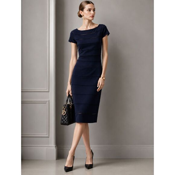 Dior Dresses & Skirts - Christian Dior Bateau Neckline Knee-Length Dress Size: 10